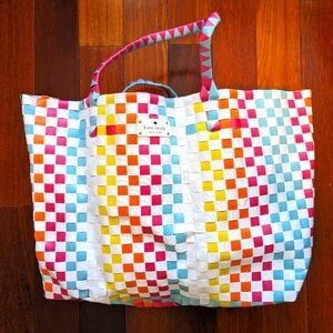 Kate Spade rainbow woven tote bag, brand new